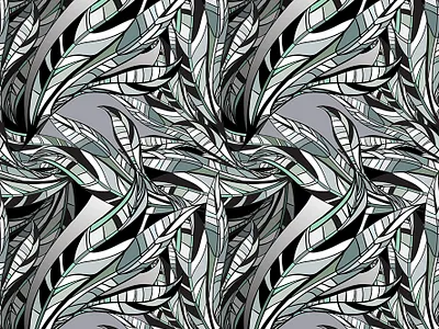 Leaves seamless pattern abstract drawing fabric pattern seamless textile vector