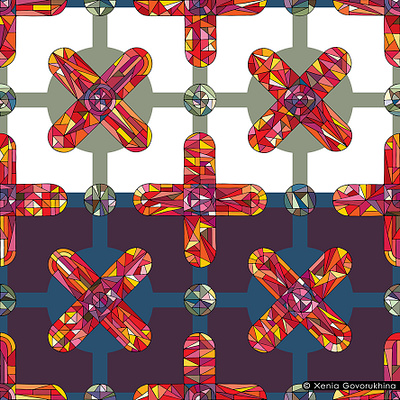 Geometric seamless pattern abstract design drawing fabric pattern seamless textile vector