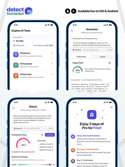 AI Detector and Humanizer 3d app branding design graphic design illustration logo ui uiux ux