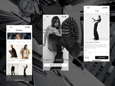 Responsive mobile version of clothing e-commerce store branding clothingshop ecommercedesign fashionstore graphic design logo ui uiuxdesign ux
