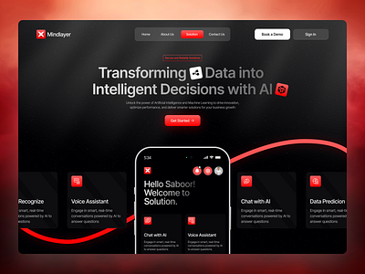 Mindlayer – Solution Page 3d adobe photoshop animation branding design figma framer graphic design illustration logo motion graphics ui uiux ux web design xd
