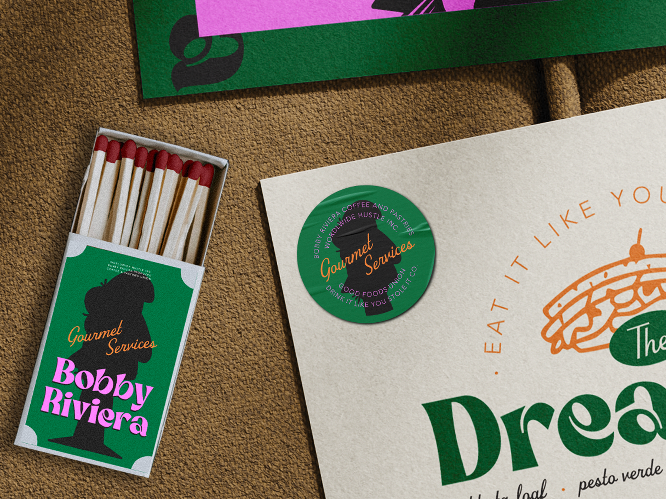 Bobby Riviera | Ext. bobby riviera branding character coffee diner food graphic design hand drawn illustration layout logo materials niko nikola obradovic design ond ondsn print retro typography vintage