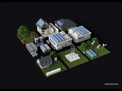 Website cover animation 3d animation battery cover home industry motion design render solar web design webshocker website