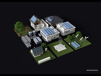 Website cover animation 3d animation battery cover home industry motion design render solar web design webshocker website