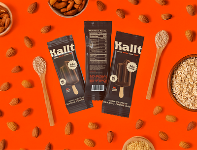 KALLT Protein Ice Bar Branding & Packaging Design bold branding bold typography brand design brand designer brand identity branding design food packaging graphic design label design logo design packaging packaging design pouch design protein bar protein food packaging retro branding retro logo desig sleeve design strategic branding