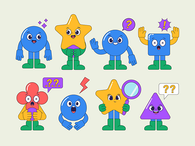 Cartoon Character Illustration Series cartoon characterdesign graphicdesign illustration playful retro vectorart
