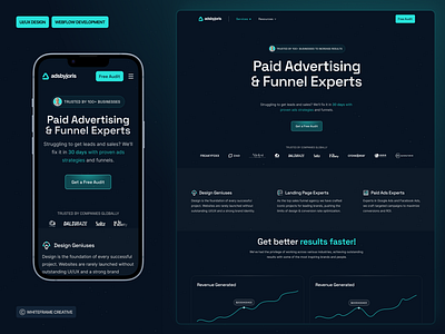 Marketing Agency Website Redesign agency branding creative design illustration landing page landing page redesign landing page ui ux logo marketing agency marketing website modern responsive website ui ux web design webflow webflow development website redesign website ui ux design