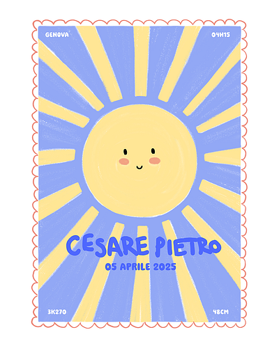 Birth poster childrensillustration colour cute drawing fun graphic design illustration kids poster sun