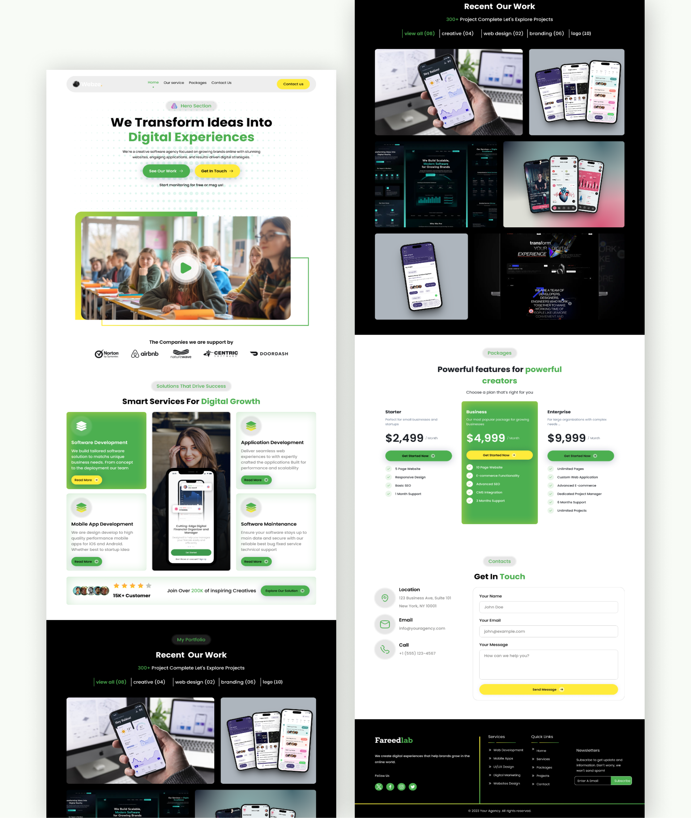 Software Agency Website custom software development services digital transformation graphic design it solutions landing page mobile app development software agency tech agency web development