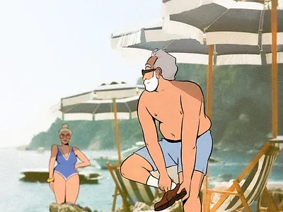 Italian beach beach character characterdesign drawing graphic design holidays illustration sketch summer sun travel