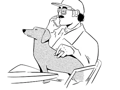 Sausage dog café cafe coffee cool dog dogs drawing graphic design illustration paris sketch style