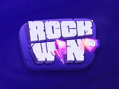 Rock Win - Casino Logotype 2d art casino casino art casino design casino logo design gambling gambling logo game interface illustration logo logotype nft game rock rock win stone ui ux web design win