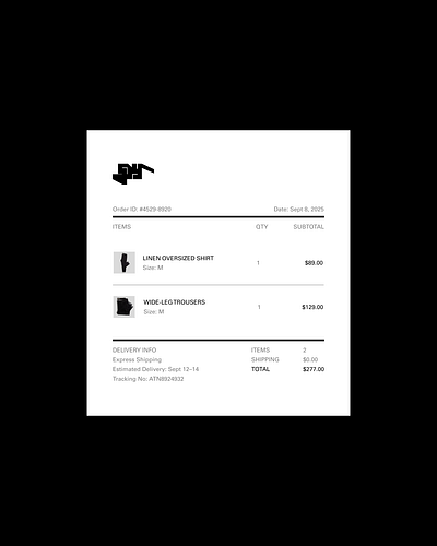 DailyUI 017/100 – Purchase Receipt branding dailyui figma minimal ui uidesign uxui