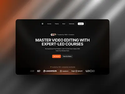 Hero Section 2025 framer hero design no code product design ui ux design video editor portfolio webdesign website design