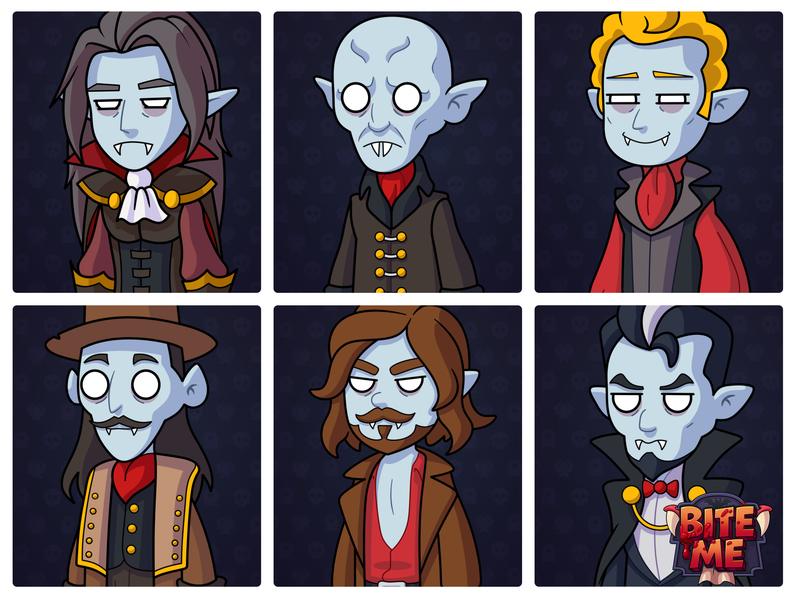 Bite ME: Characters design 2d art cartoon cartoon character character design crypto art cute flat game art game illustration illustration nft vector