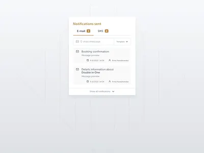 Notifications system animation booking cube email message notifications sidebar sms tabs typing ui ux