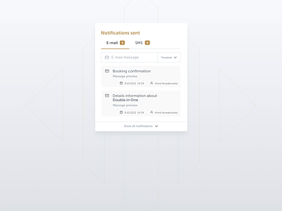 Notifications system animation booking cube email message notifications sidebar sms tabs typing ui ux