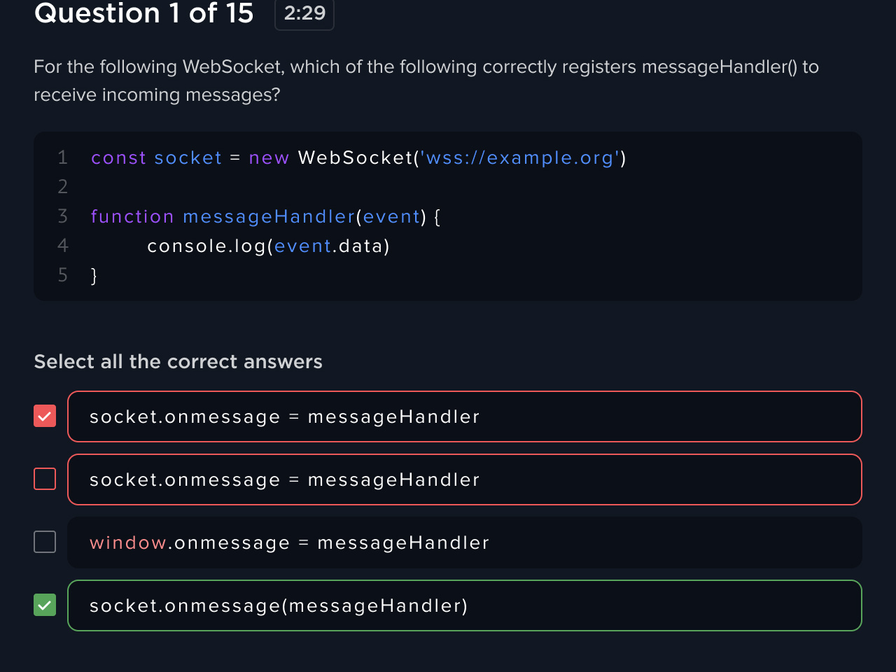 Coding Quiz UI for Geecko Skills by Ivan Zheludkov on Dribbble