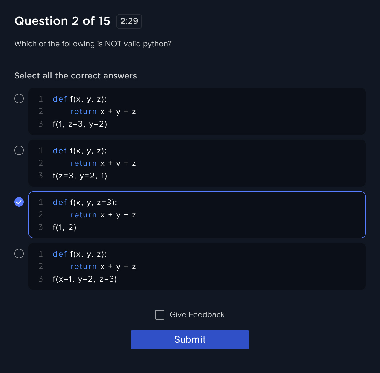 Coding Quiz UI for Geecko Skills by Ivan Zheludkov on Dribbble