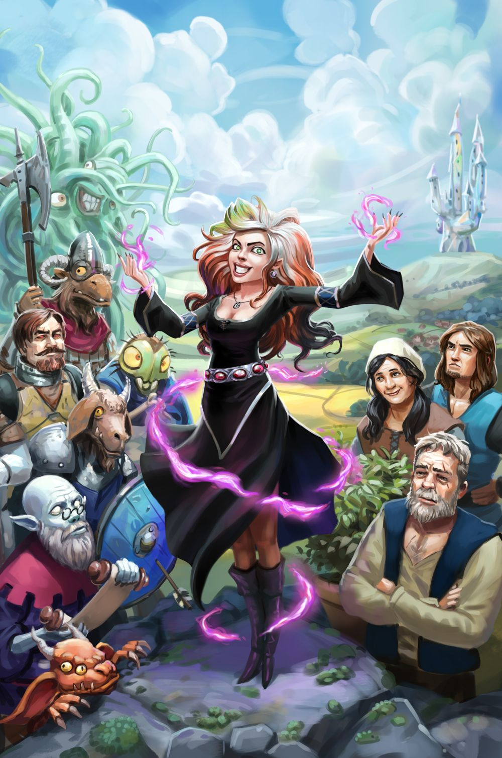 Witch'n Cover book characters digital painting fantasy humor illustration novel whimsical witch