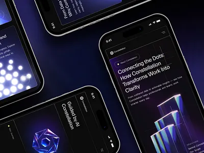 Constellation - AI SaaS Startup Website Mobile Responsive Design ai app awwwards company profile elegant futuristic landing page luxury minimalist mobile mobile app modern product design professional responsive responsive website saas ui web design website
