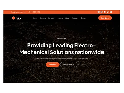 Power company website engineering hvac logo power ui uiux website
