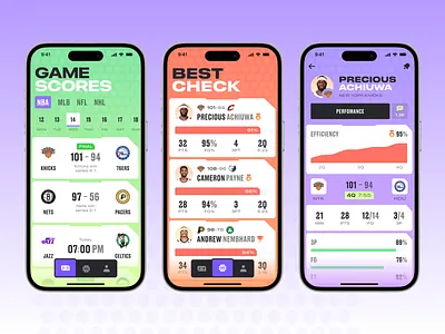 Sports Stats Tracker app design branding clean dashboard design interface ios design minimalism mobile app nba profile sport sports app stats ui uiux ux