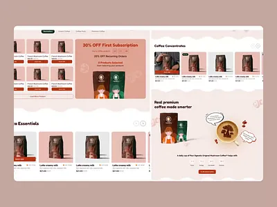 Shopify Landing Page UX - Mushroom Coffee Store UI Animation after effect animation conversion focused ux ecommerce animation high converting ui ideatedlab motion graphics persuasive ui product design shopify animaiton shopify landing page shopify landing page ux shopify ui shopify ux showreel ui animation