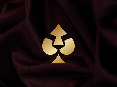 Lion and Ace card combination logo ace logo animal logo casino logo e gaming logo gambling logo lion logo spare logo
