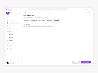 Add New Product, Variants dashboard design input marketplace saas seller panel typography ui ux
