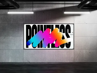 Pointless branding design gradient graphic design identity layout minimal ooh outdoor pointless typographic