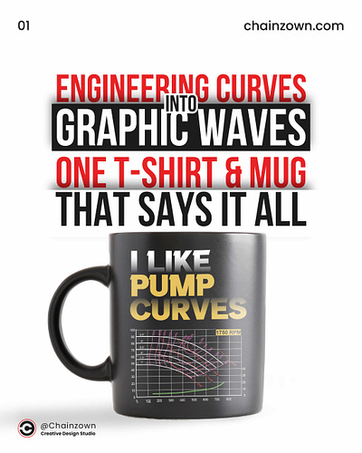 Chainzown’s Latest: Where Curves Speak Engineering chainzown creativeengineering custommerch datadrivendesign designwithdepth engineeringdesign engineerstyle fluidmechanics funnyengineergift mechanicalmerch mugdesign pumpcurves stemhumor techinspiredart tshirtdesign vectorart