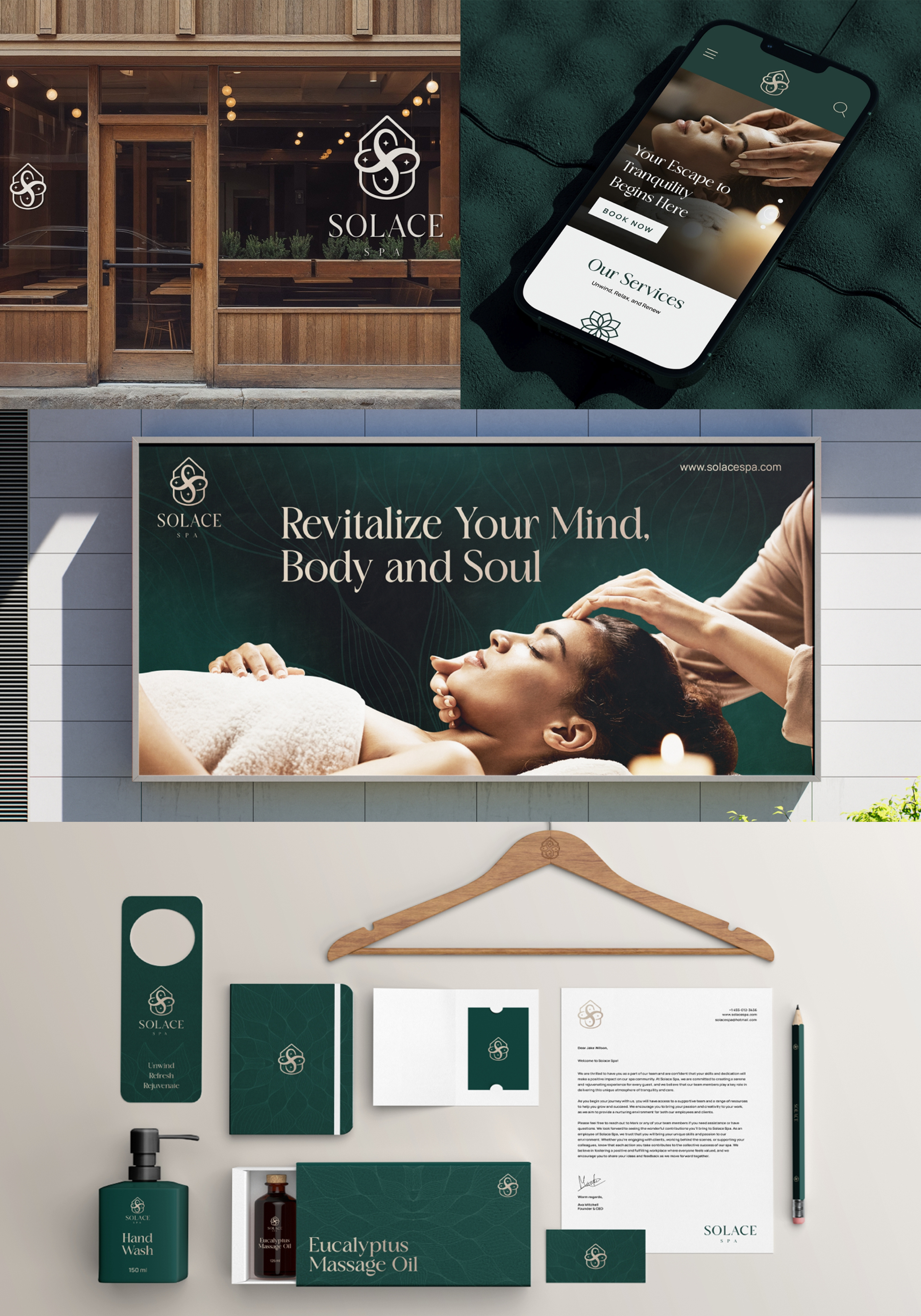 Solace Spa Brand Identity brand design brand identity branding graphic design logo marketing