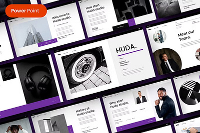 Huda – Business PowerPoint Template clean colorful company corporate google slides keynote modern multipurpose multipurpose template photography pitch deck portfolio powerpoint presentation studio template unique web design web development website