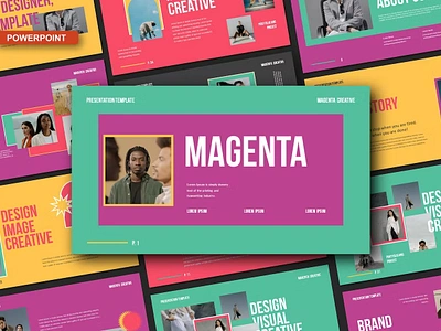 Magenta Powerpoint Template clean colorful company corporate google slides keynote modern multipurpose multipurpose template photography pitch deck portfolio powerpoint presentation studio template unique web design web development website