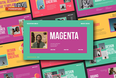 Magenta Powerpoint Template clean colorful company corporate google slides keynote modern multipurpose multipurpose template photography pitch deck portfolio powerpoint presentation studio template unique web design web development website