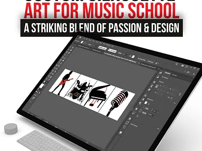 Music in Motion—Custom Silhouette Art artformusic blackandred bolddesign chainzown creativestudio customartwork customillustration designforeducation instrumentart musicdesign musicschool printready silhoutteart vectorart