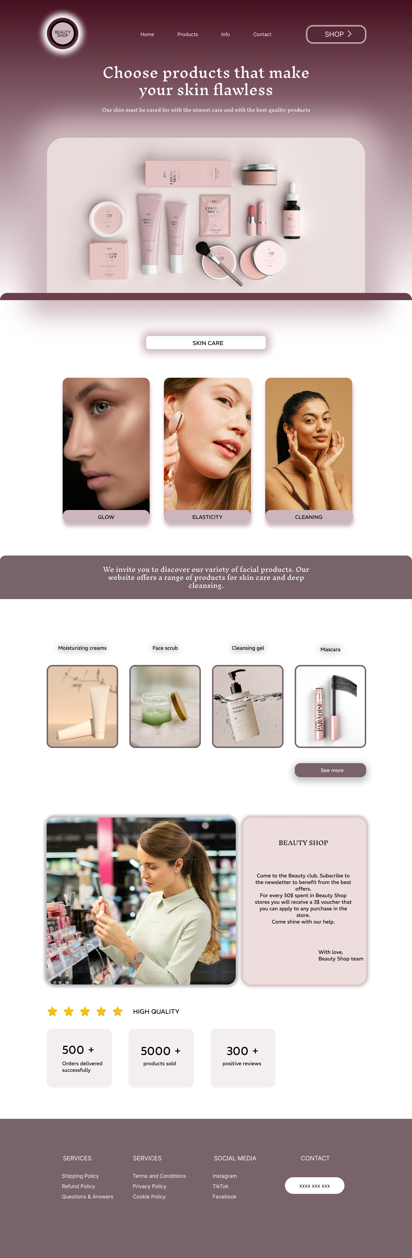 Beauty Shop Homepage beauty design design figma graphic design homepage uiux design web design