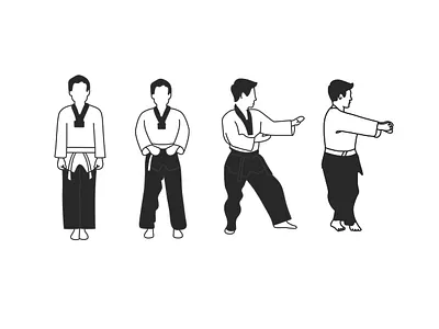 Martial art animation illustration illustration art line art motion graphics one line art vector