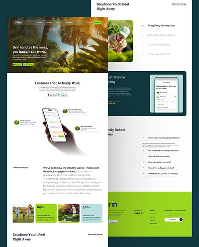 Grin Smart SaaS Website Design automation tool branding design figma framer illustration landing page productivity tool saas website design ui uiux web design website design