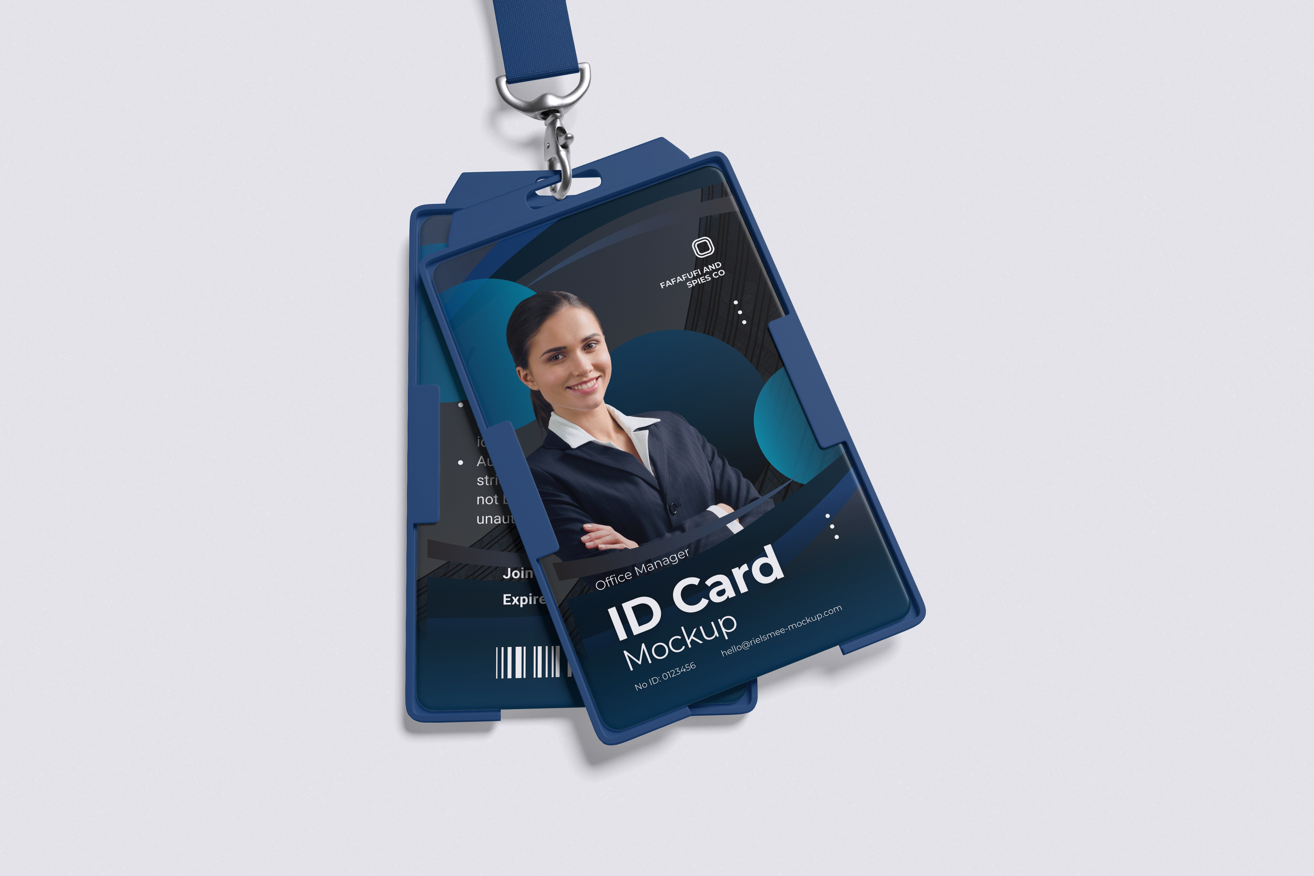 ID Card Mockup access badge branding card clean company corporate creative design employee event idcard identity lanyard minimal modern office security staff template