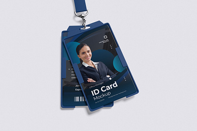 ID Card Mockup access badge branding card clean company corporate creative design employee event idcard identity lanyard minimal modern office security staff template