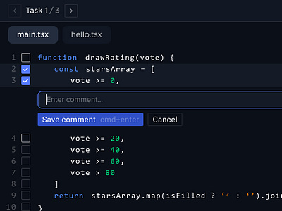 Code review test checkbox code code review coding task comment test