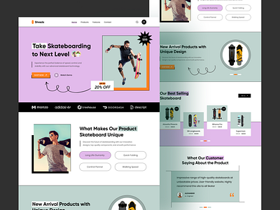 Skateboard - Product Landing Page best website design e commerce homepage iceskating landing page milton product product landing page product showcase productwebsite showcase skate skateboard skateboard landing page skateboarding ui design visual design web design website