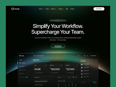 Cunda - SaaS Dashboard UI Design ai startup banking website design fintech framer template website landing page design marketing agency template mordern saas no code website saas ui design saas website studio website ui webflow template website design