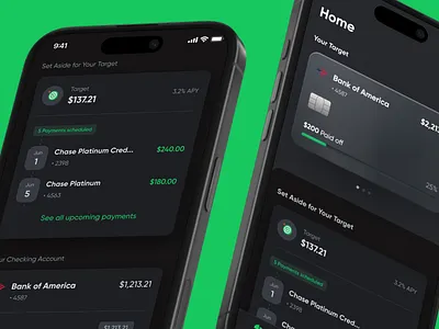 Bright Money - AI Debt Manager ai banking branding business card debit card design finance fintech mobila app ui ux