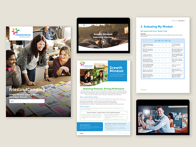FrieslandCampina Growth Mindset Program graphic design indesign layout ppt presentation design print video