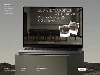 VETIVER | Interior Design Landing Page architecture branding corporate website graphic design identity interior design landing landing page ui uiux web web design