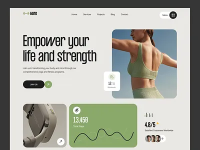 Edifit - Fitness Website Design branding design fitness app fitness website gym health homepage landing page training website ui ux web application design web design webdesign website