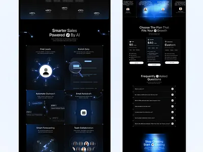 Growth AI Landing Page Design automation tool branding design figma framer illustration landing page modern web design productivity responsive website ui uiux web design website design